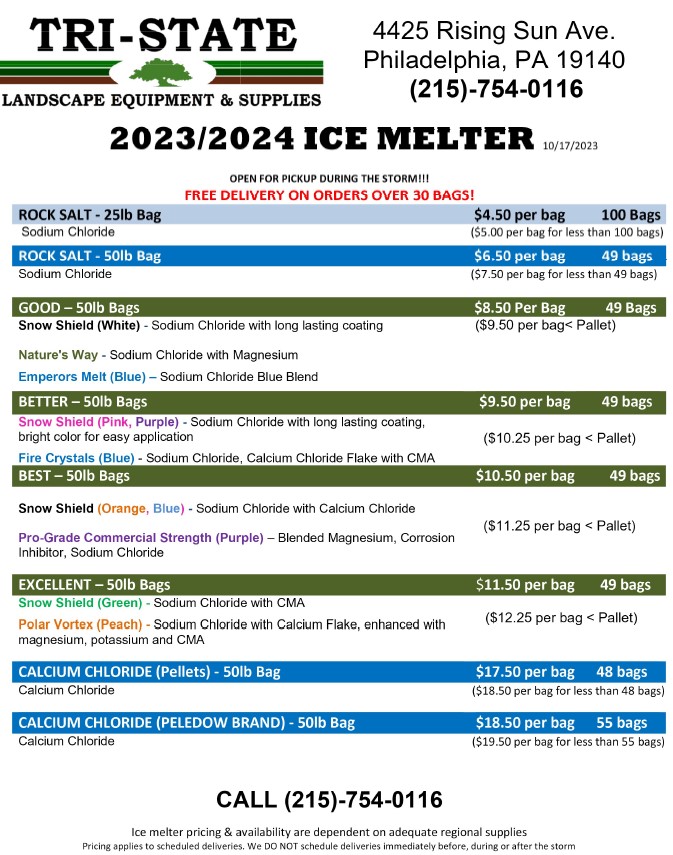 Ice melter, delivery, pickup, winter, rock, salt, 19102, 19103, 19104, 19106, 19107, 19108, 19109, 19111, 19112, 19113, 19114, 19115, 19116, 19118, 19119, 19120, 19121, 19122, 19123, 19124, 19125, 19126, 19127, 19128, 19129, 19130, 19131, 19132, 19133, 19134, 19135, 19136, 19137, 19138, 19139, 19140, 19141, 19142, 19143, 19144, 19145, 19146, 19147, 19148, 19149, 19150, 19151, 19152, 19153, 19154, philadelphia, pennsylvania, philadelphia suburbs, snow melt, rock salt
